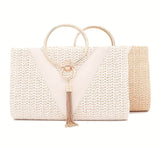 Stylish Chain Shoulder Bag, Retro Tassel Decor Braided Handbag, Versatile Banquet Evening Party Clutch Purse - Perfect for Carnival Mardi Gras Music Festival