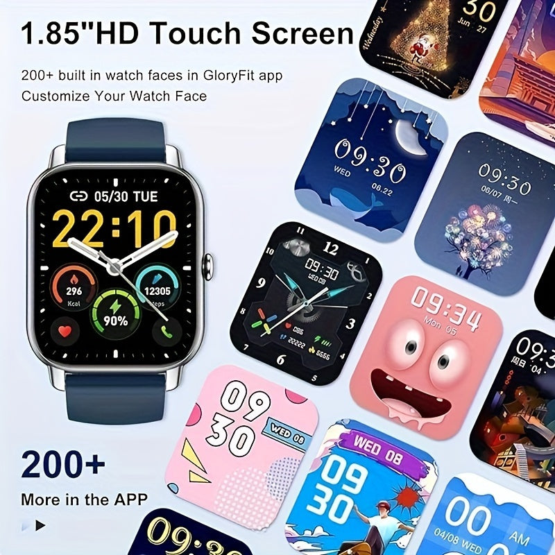1.85" OLED Full-Touch Alloy Case Smart Watches For Man And Woman 110+ Sport Modes Fitness Watch With Sleep Monitor, Pedometer, Message/call Wireless Devices Wearable Tracker For IOS Android