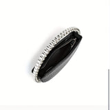 Luxurious Round Rhinestone Clutch Bag - Zipper Closure, Faux Leather Lining, Solid Color, Elegant Party Prom Wedding Handbag for Women - Trendy and Chic Evening Purse