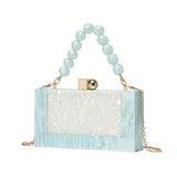 Mini Elegant Dinner Clutch Bag, Classic Acrylic Banquet Handbag, Women's Formal Purse For Wedding Party Prom