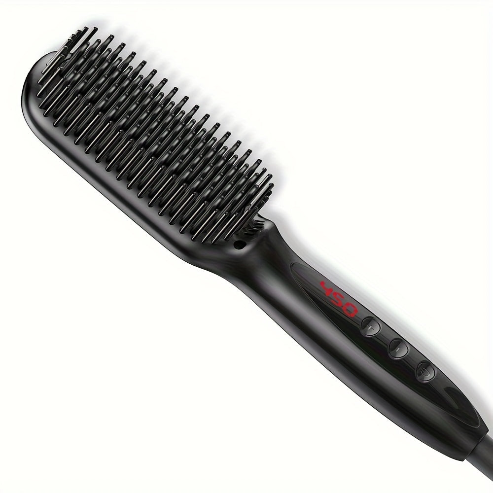 Professional Ceramic Ionic Hair Straightener Brush - Fast Heating, Anti-Scald, Detangling, Heat Resistant, Salon-Quality Styling for Home Use - Perfect for Hair Care and Styling