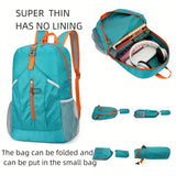 25L Foldable Outdoor Sports Backpack, Waterproof Mountaineering Hiking Travel Daypack, Color Contrast School Bag
