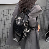 Fashion Sequin Women's Backpack - PU Leather, Large Capacity Casual Daypack with Adjustable Straps, Zip Closure, Polyester Lined, Solid Color, Guangzhou - Versatile Travel and School Bag