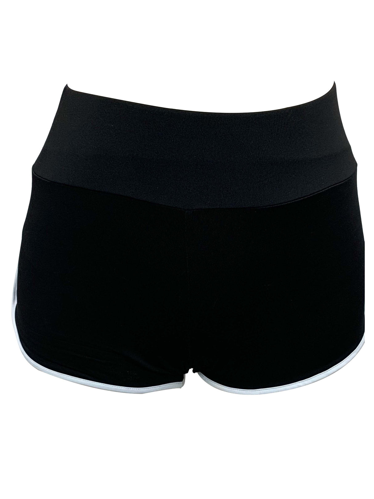 Ruched Contrast Trim Sport Shorts for Women, Casual Athletic Binding Shorts