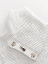 Stylish Thermal Knit Sweater for Men - Soft Long Sleeve Pullover Tops with Button Detail and Small Stand Collar - Perfect for Casual Wear and Layering