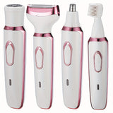 4-in-1 Painless Womens Hair Epilator - Ultimate Grooming Kit for Armpit, Bikini, Leg, Pubic Areas - Electric Razor, Trimmer, Clipper, Shaver for Effortless Smoothness