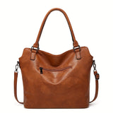 Luxurious Soft Leather Retro Tote Handbag - Spacious Multi-Pocket Design, Adjustable Shoulder Strap, and Stylish Crossbody Option - Perfect Mother's Day Gift or Everyday Essential for Ladies