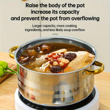 TAUFIKT 10pcs Set Of Stainless Steel Pots, Specifications Are 6.69/7.68/8.54/9.33/10.04inch, Stainless Steel Cooking Pot, 5 Pots + 5 Pot Lids, Suitable for Induction Cookers And Gas Stoves, Stainless Steel Double Handle with