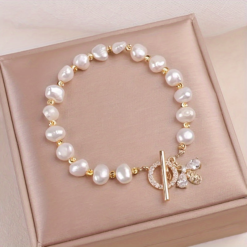 2 Exquisite Handmade Freshwater Pearl Link Bracelets - Elegant Wedding Anniversary and Mother's Day Gifts - Hypoallergenic, Nickel-Free, and Durable Jewelry for Women