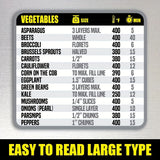 90 Food Reference Guide Air Fryer Cheat Sheet Magnets - Extra Large, Easy-to-Read, Magnetic Cooking Time Chart and Kitchen Gadget - Perfect for Beginners and Busy Home Cooks - Gray