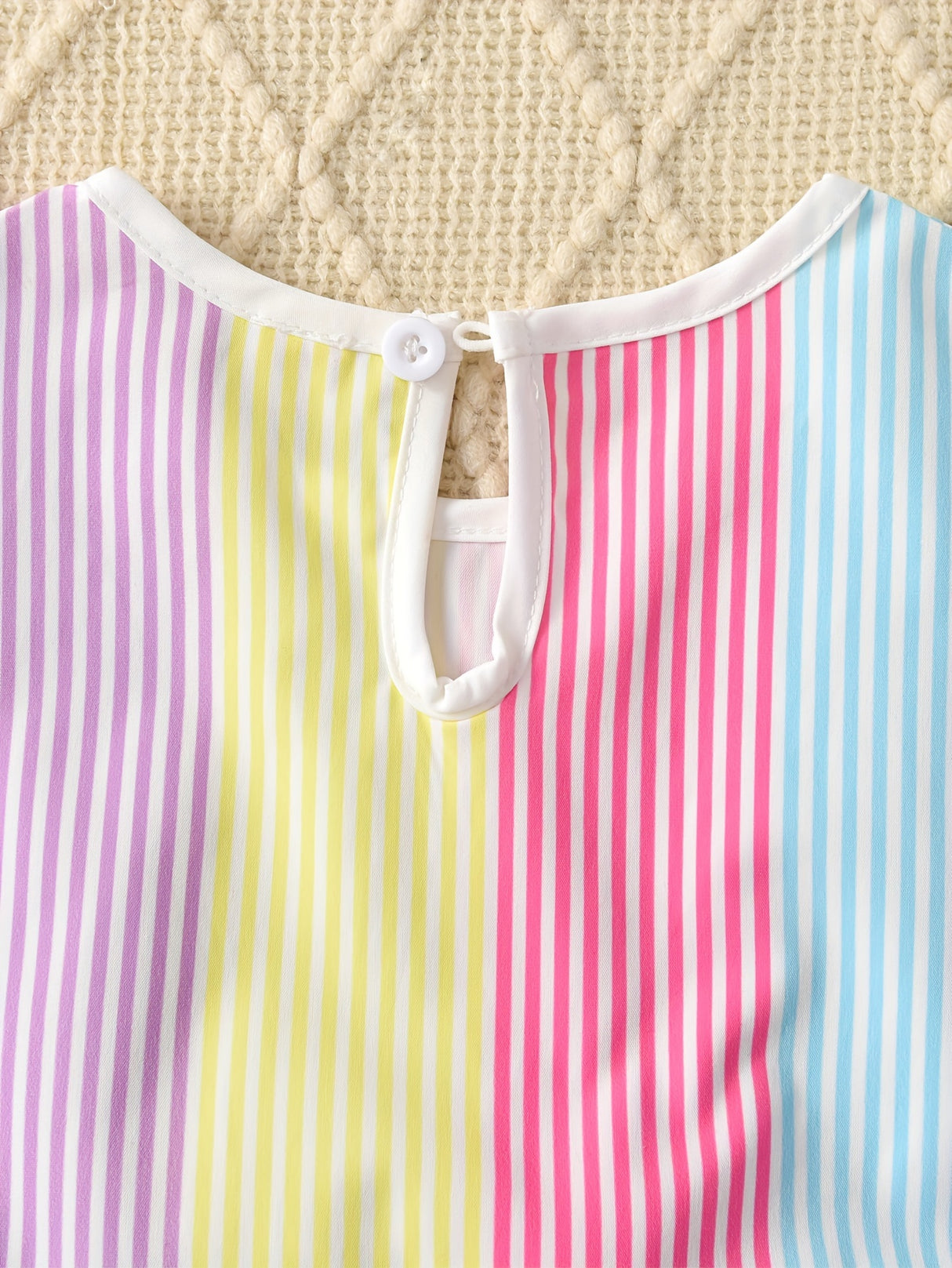 Little Girls Striped A-Line Dress with Tie Belt - Short Sleeve, Non-Stretch Polyester, Casual Summer Holiday Wear for Girls - Perfect Gift Idea