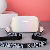 Chic Gradient Quilted Crossbody Bag - Durable PU Leather, Fashion-Forward Design - Versatile Shoulder Bag for Women