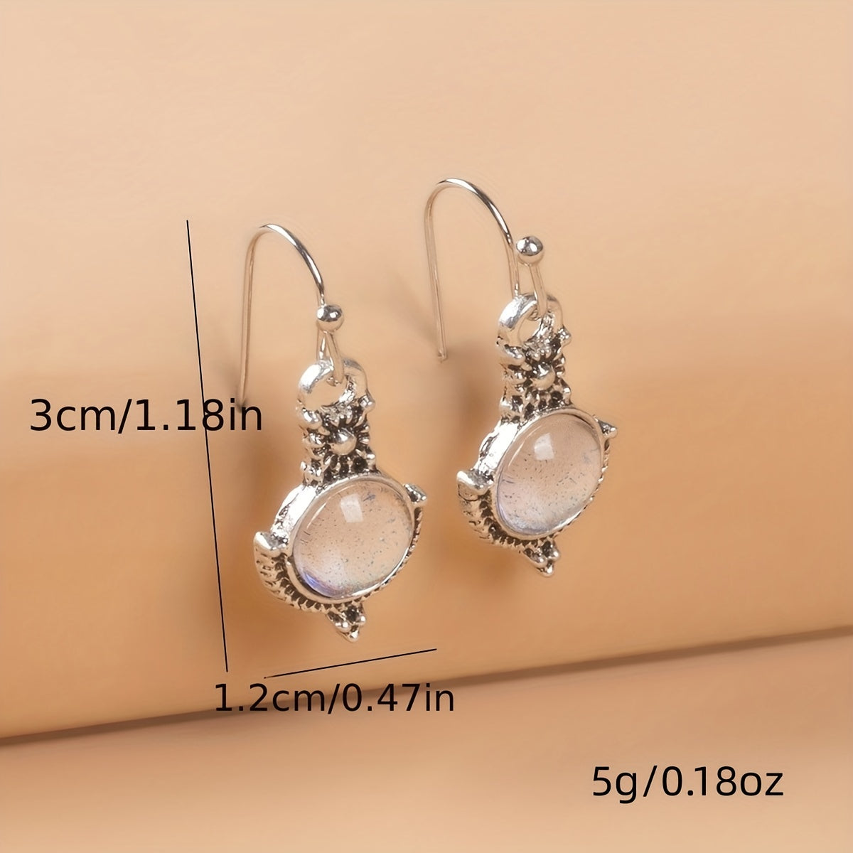 [Vintage Moonstone Earrings] Moonstone Vintage Earrings