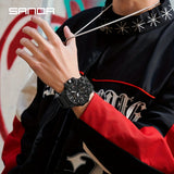 Stylish SANDA Waterproof Multi-Functional Watch for Men - Wrist Watches with Date Display, Alarm, Stopwatch, and LED Light - Perfect for Outdoor Activities