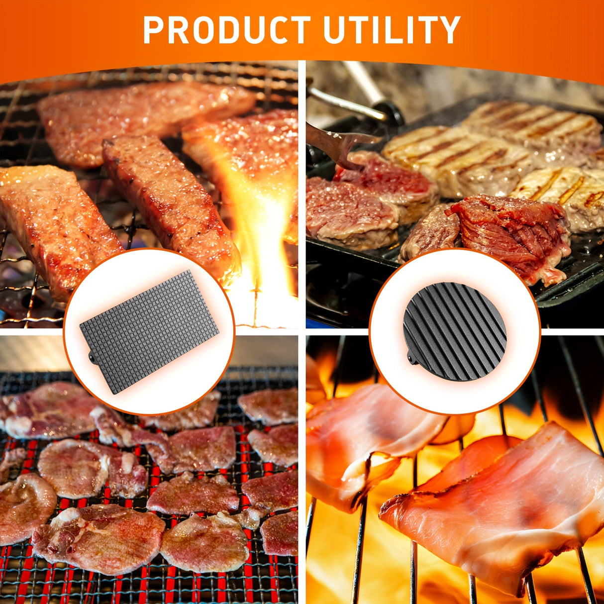 Heavy-Duty Cast Iron Burger Press Kit 7.08" Round & 8.3"X4.3"Rectangle Smash Presses with Wooden Handle-Perfect for Griddle, Grill, and Sandwich Cooking