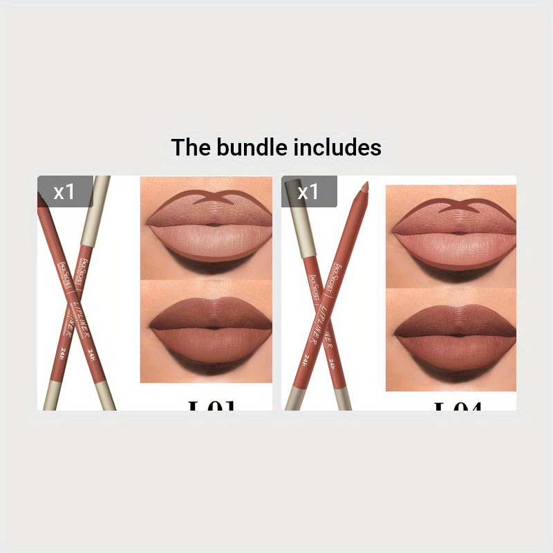 Long-Lasting Waterproof Lip Liner With High Pigment And Smooth Texture For Sweatproof Matte Lipstick And Correcting
