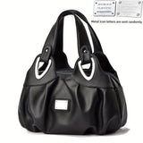 Flower Pattern Top Handle Large Capacity Tote Bag, PU Leather Textured Shoulder Bag, Casual Versatile Commuter Bag - For Women - Stylish & Spacious - Perfect for Work, Shopping & Travel - Ideal Gift for Fashionistas