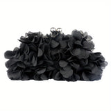 Luxury Floral Embroidered Clutch Handbag - Stylish Evening Purse for Weddings, Banquets & Proms - Compact, Magnetic Closure, Perfect Glam Accessory for Brides & Fashionistas