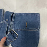Vintage Washed Denim Belt Bag for Women - Versatile Fanny Pack with Phone & Coin Pockets, Perfect for Casual Outings, Parties & Dates