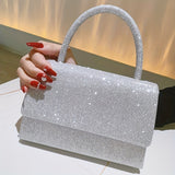 Rhinestone Decor Evening Bag, Glitter Clutch Purse For Women, Sparkly Handbag For Wedding Party Prom for Carnaval Music Festival