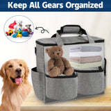 Travel Bag for Pets, a Weekend Travel Set for Dogs And Cats, Airline-Approved Tote Bag with Storage, Featuring Multiple Pockets, 2 Pet Food Containers, And 2 Collapsible Silicone Bowls.