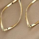 Hollow Twisted Dangle Earrings Elegant Simple Style Alloy Plated Jewelry Exquisite Female Gift