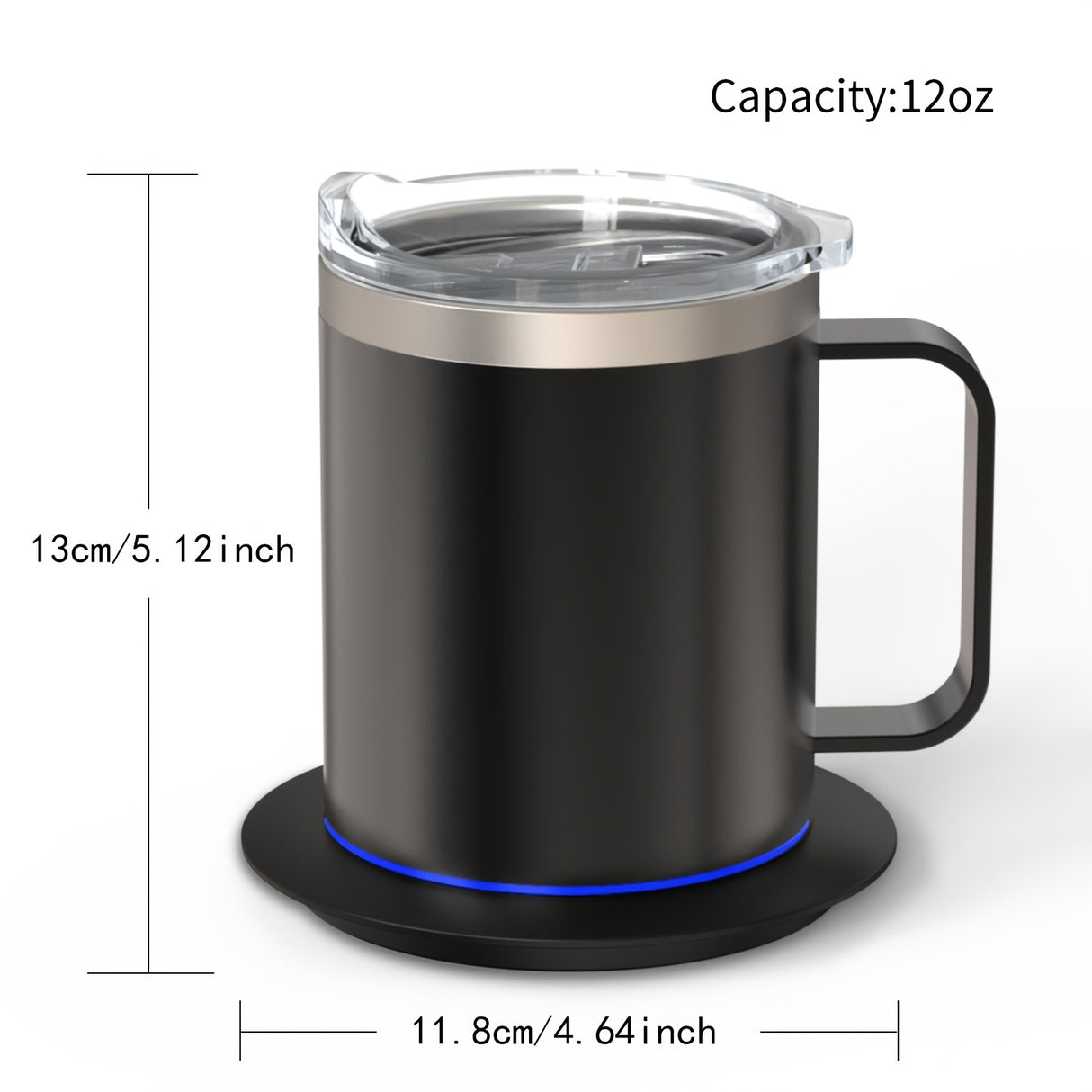 Electric Coffee Mug Warmer Set For Desk - Heating Base & Lid - Intelligent Mug For Heating Milk, Tea & Hot Chocolate - Keeps Drinks Up To 131°F/55°C - Perfect Gift For Coffee Lovers