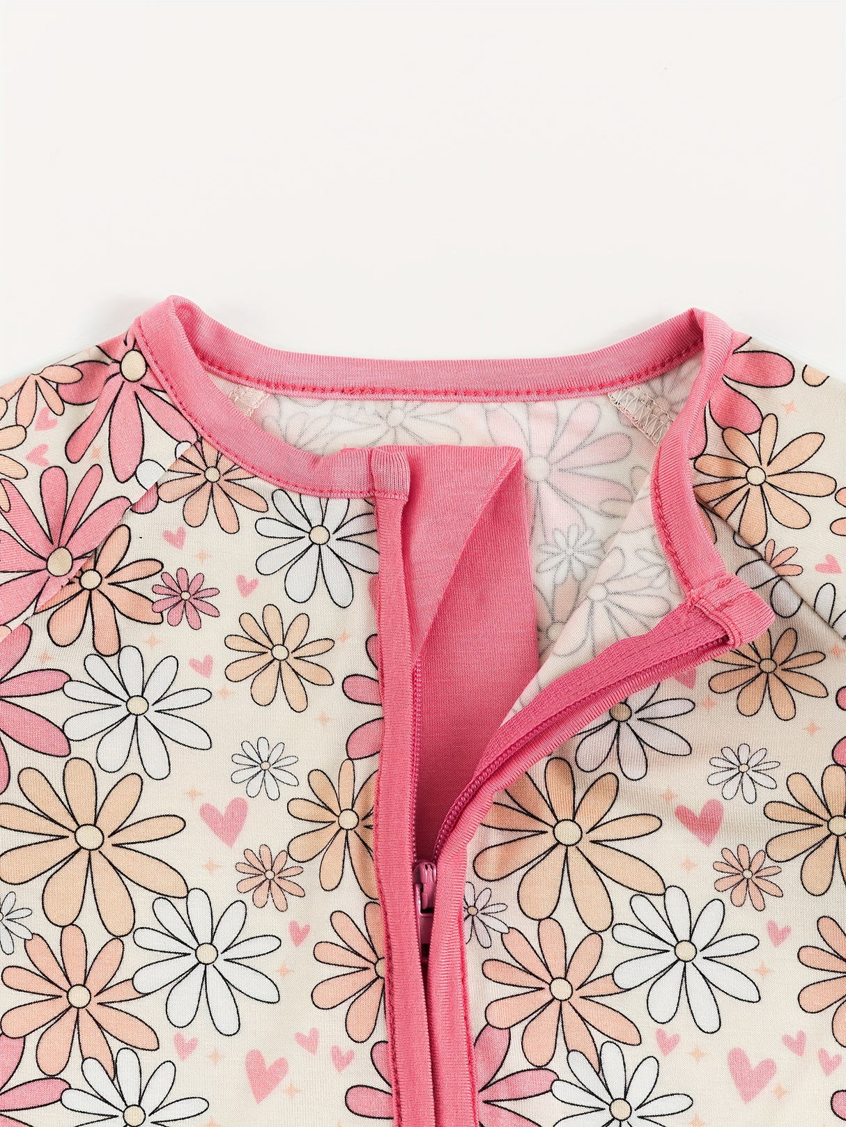 Adorable Sunshine Baby Girl Long Sleeve Bodysuit - Soft Bamboo Fabric, Comfy Zipper Design, Vibrant Sun Flower Print, Perfect for Newborns - Easy Care, Breathable, and Gentle on Skin
