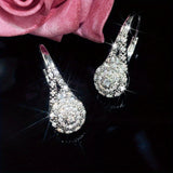 [Luxury Heart Earrings] Elegant Luxury Eight Heart Earrings - Cubic Zirconia Dangle Earrings for Daily & Party Wear