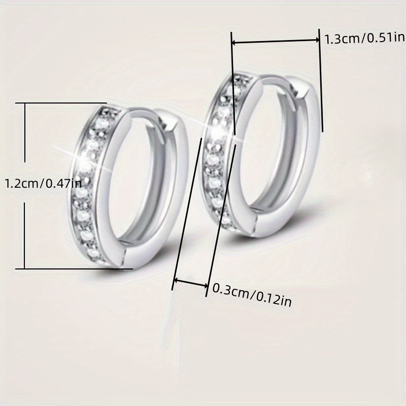 [Luxury Hoop Earrings] Nickel-Free Copper Luxury Elegant Zirconia Hoop Earrings for Women | Sparkling Round Wedding Bridal Jewelry, Daily & Party Occasion, Valentine's Day Gift, Everyday Earrings, Durable Earrings