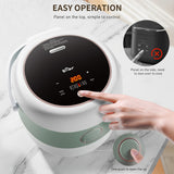 Bear Rice Cooker 3 Cups (Uncooked), 3D Heating And Fuzzy Logic, Healthy Nonstick Small Rice Cooker, PFAS-Free, Touch-Screen, For White/Brown Rice Quinoa Oatmeal Soup, 1.6L White