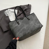Large Capacity Tote Bag - Premium PU Leather, Spacious Shoulder Bag Design, Ample Space for Work, School Essentials - Stylish, Practical Choice for Women