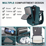 Large Waterproof Anti Theft Carry On Backpack, HYCOO Travel Rucksack For Men and Women, Hiking School Book College Bag with Shoe Compartment Laptop Canvas Brevite Backpack