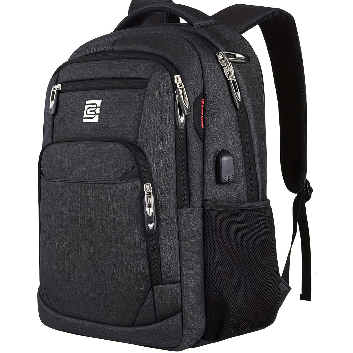 Laptop Backpack for Men Women, Business Travel Laptop Backpack with USB Charging Port, College Bag Daypack for Work, Business Computer Backpack Bag Fit 15.6 Inch Laptop (Black, Blue, Light Grey 15.6 Inch)