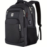 Laptop Backpack for Men Women, Business Travel Laptop Backpack with USB Charging Port, College Bag Daypack for Work, Business Computer Backpack Bag Fit 15.6 Inch Laptop (Black, Blue, Light Grey 15.6 Inch)