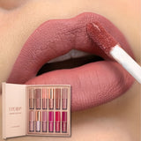 12 Colors Lip Gloss Set Liquid Lip Gloss Makeup Cosmetic Liquid Lipstick Smudge Proof Waterproof Lip Tint Set Mother's Day Gift