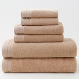 6-Piece Luxury Cotton Towel Set - Ultra-Absorbent, Quick-Drying, Super Soft, and Thickened for Bathroom Essentials - Complete Home Bathroom Supplies with 2 Washcloths, 2 Hand Towels, and 2 Bath Towels