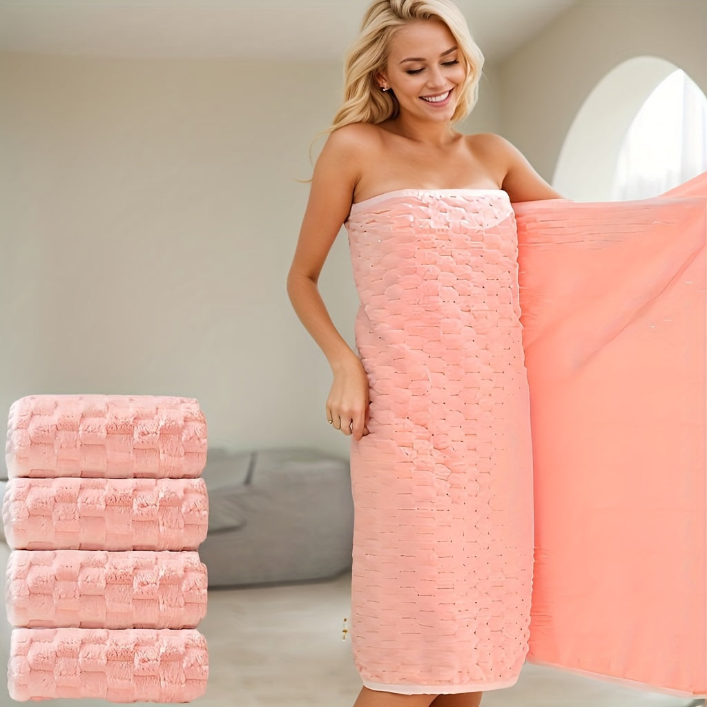 4pcs Luxury Bath Towel Set: Super Soft, Super Absorbent, Quick-Drying Towel, Bringing a Spa-like Experience - Suitable for Fitness, Spa, Sports, and Bathroom Essentials