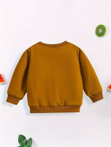 1pc Toddler Boys' Casual Long Sleeve "Armor of God" Print Pullover Sweatshirt, Polyester Knit Cartoon Pattern, Round Neck, Elastic Fabric, Loose Fit for Spring/Autumn