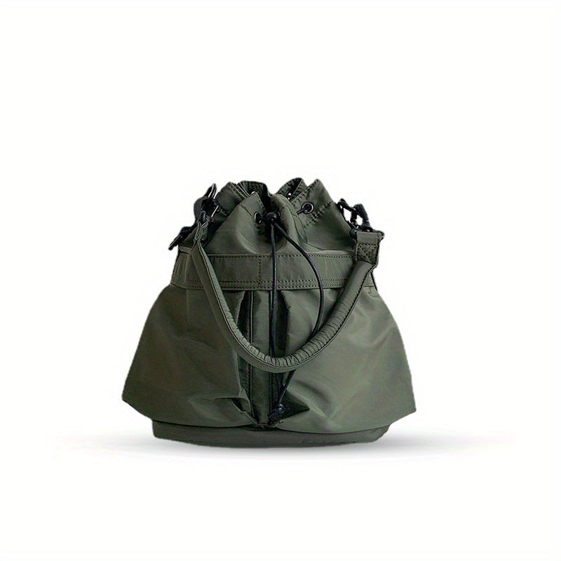 Luxury Large Capacity Drawstring Crossbody Bag - Women's Nylon Shoulder Bag for Daily Use - Spacious, Stylish, and Practical Tote Bag with Adjustable Strap