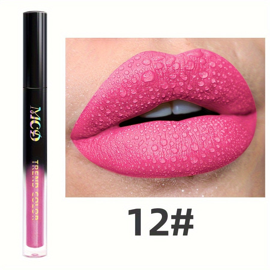 1pc, Non-Sticky Lasting Lip Glaze, Matte Lip Mud, High Pigment Liquid Lipsticks Lip Gloss, Ideal Mardi Gras Festival Party Makeup, With Black Green Blue White Glossy Pink Highlighter Rose Brown Purple Tones