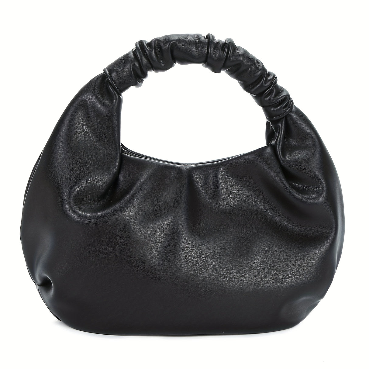 Chic Cloud Ruched Tote Bag for Women - Supple Vegan Leather, Timeless Solid Color, Spacious Hobo Handbag with Fashion Purse Style