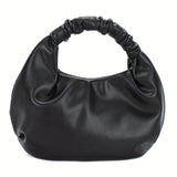 Chic Cloud Ruched Tote Bag for Women - Supple Vegan Leather, Timeless Solid Color, Spacious Hobo Handbag with Fashion Purse Style