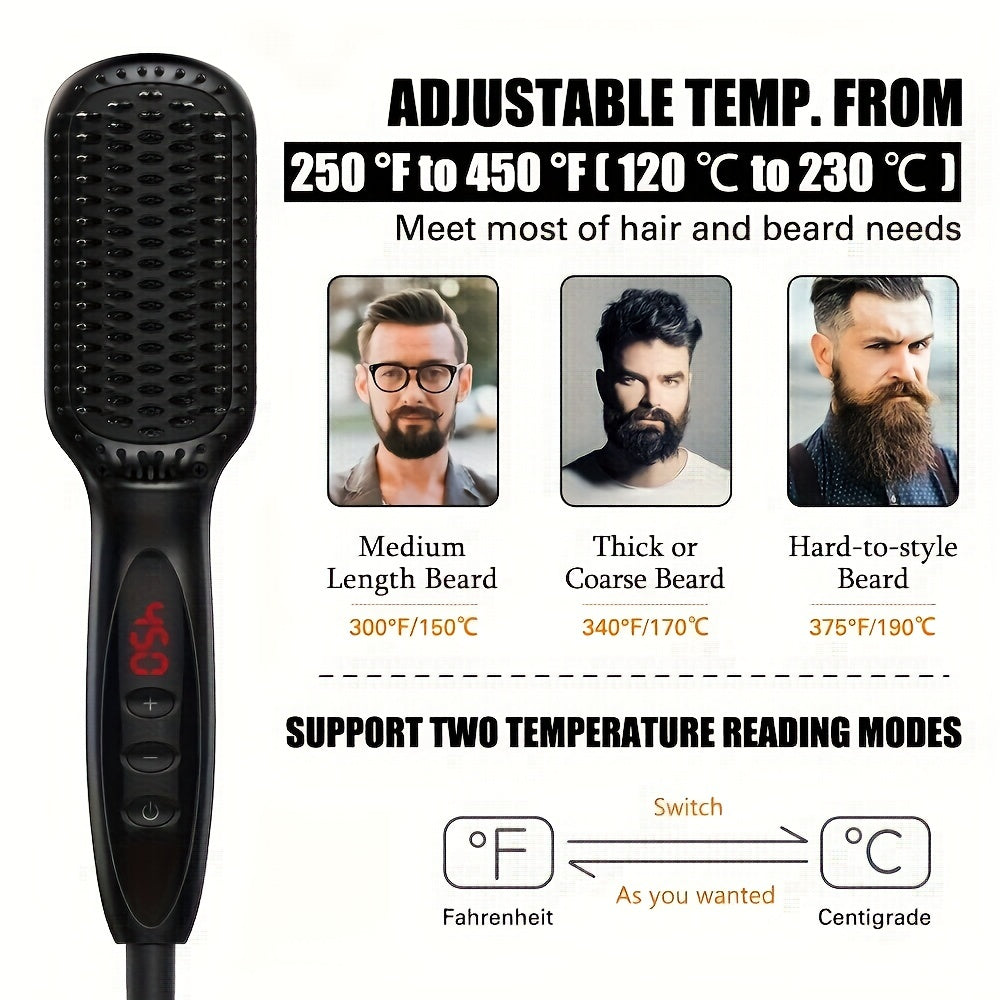 Professional Ceramic Ionic Hair Straightener Brush - Fast Heating, Anti-Scald, Detangling, Heat Resistant, Salon-Quality Styling for Home Use - Perfect for Hair Care and Styling