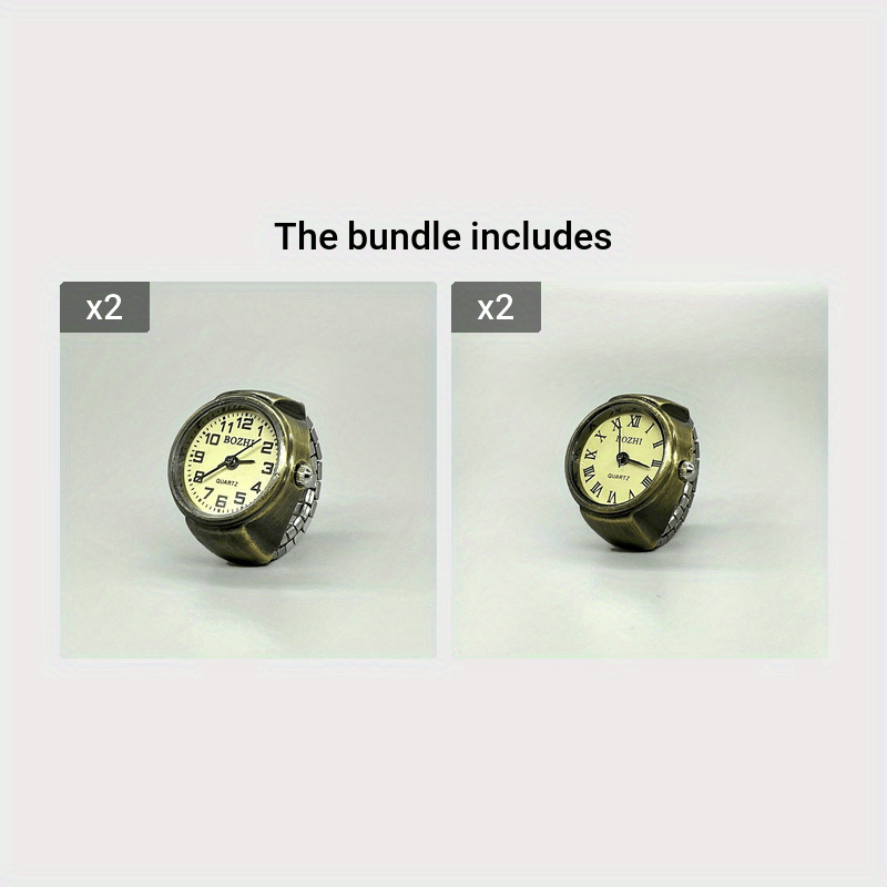 Vintage Mini Finger Ring Watch Roman Numeral Punk Quartz Watch Trendy Couple Finger Ring Watches Accessories