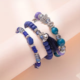 3pcs/set Vibrant Bohemian Butterfly Pendant Tassel Beaded Elastic Multi-Layer Acrylic Bracelets - Stylish Boho Accessories for Men and Women - Perfect Daily Decoration, Gift for Family, Friends, Boyfriends, and Girlfriends on