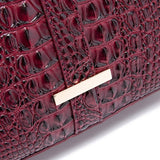 Luxurious Crocodile Embossed PU Tote Bag - Removable Strap, Buckle Closure, Edge Painted - Classic Womens Office and Work Purse for Trendy Ladies