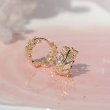 Small Exquisite Olive Branch Leaf Hoop Earrings - For Women - Party Proposal Birthday Gifts Jewelry