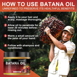 2pcs Honduras Batana Hair Oil, pure cold-pressed extract, unrefined, moisturizes the scalp and hair, strengthens hair, prevents breakage and split ends, enhances shine, suitable for dry, damaged hair, suitable for all hair ty