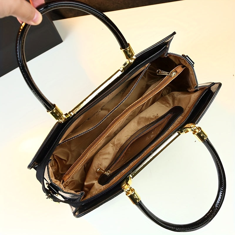 Luxury Glossy Handbag For Women, Gradient Color Evening Bag, Retro Tote Bag For Women - Perfect for Carnival Mardi Gras Music Festival